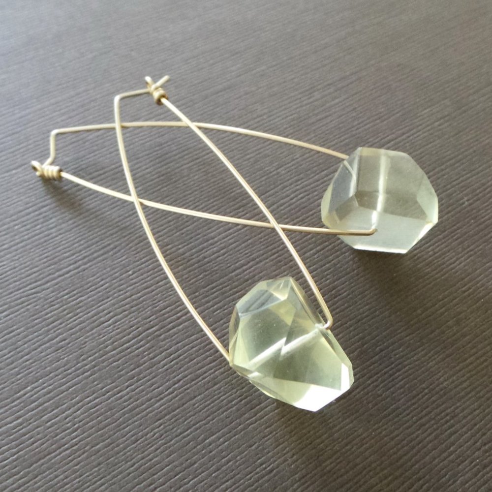 Modern Lemon Quartz Earrings